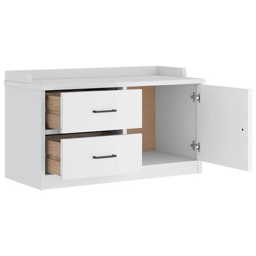 Entrébænk SANDNES 87x40x50 cm massivt fyrretræ hvid