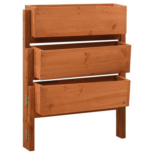 Foldbar plantekasse med 3 kasser 60 x 14 x 75 cm - orange