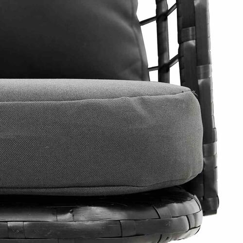 Havestole 2 stk. med hynder polyrattan sort
