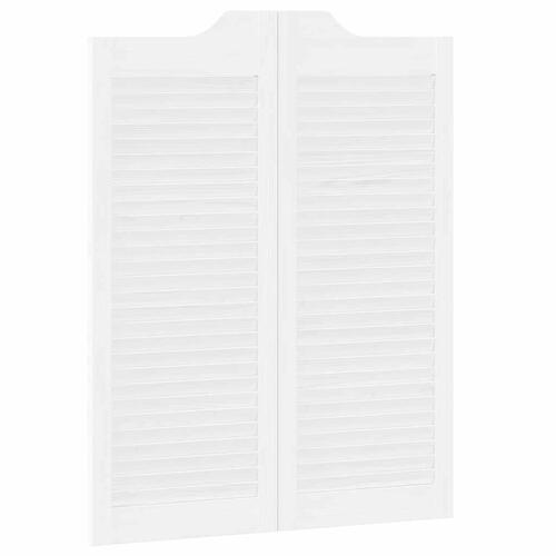 Svingdøre 2-par 100x80 cm lameldesign hvid