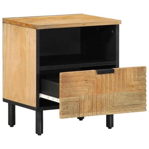 Sengeborde 2 stk. 40x33x46 cm massivt mangotræ brun