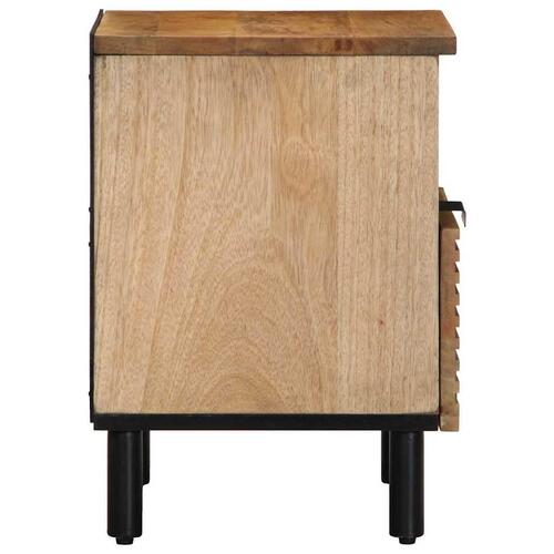 Sengeborde 2 stk. 40x33x46 cm massivt mangotræ brun