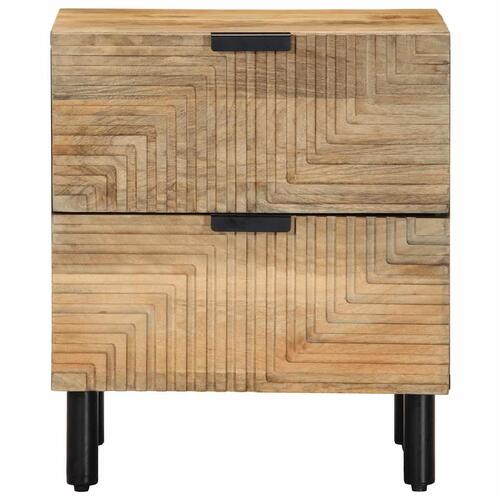 Sengeborde 2 stk. 40x33x46 cm massivt mangotræ brun
