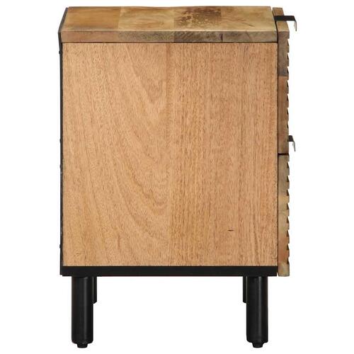 Sengeborde 2 stk. 40x33x46 cm massivt mangotræ brun