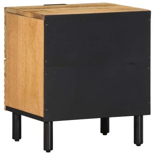 Sengeborde 2 stk. 40x33x46 cm massivt mangotræ brun