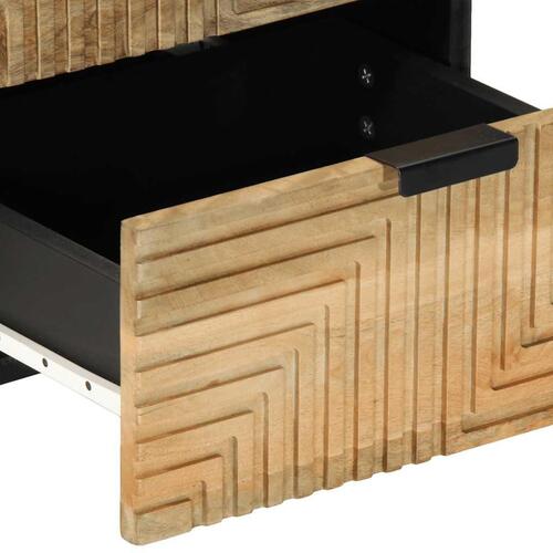 Sengeborde 2 stk. 40x33x46 cm massivt mangotræ brun