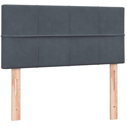 Kontinentalseng med madras mørkegrå 90x220 cm fløjl