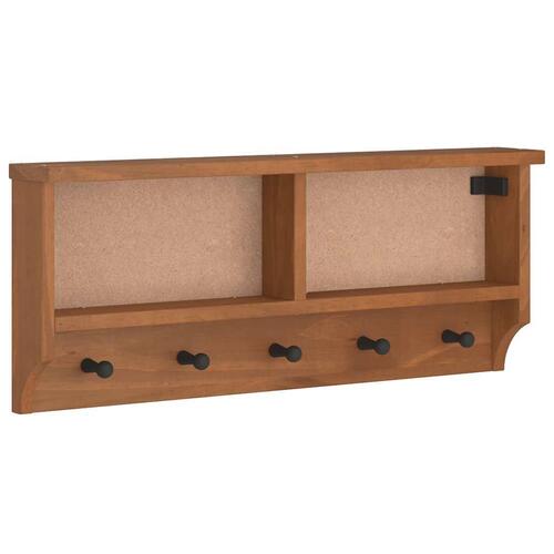 Væghængt knagerække SANDNES 87x12x35 cm massivt fyrretræ