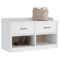 Entrébænk SANDNES 87x40x50 cm massivt fyrretræ hvid