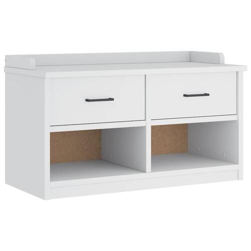 Entrébænk SANDNES 87x40x50 cm massivt fyrretræ hvid