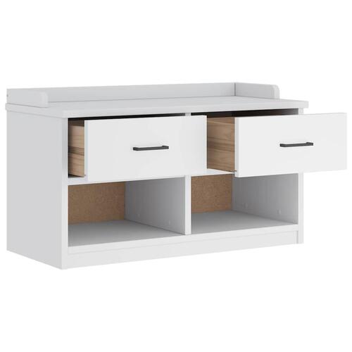 Entrébænk SANDNES 87x40x50 cm massivt fyrretræ hvid