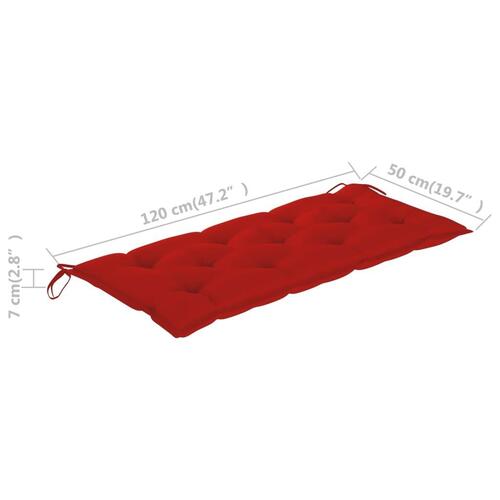 Hynde til havebænk 120x50x7 cm oxfordstof rød