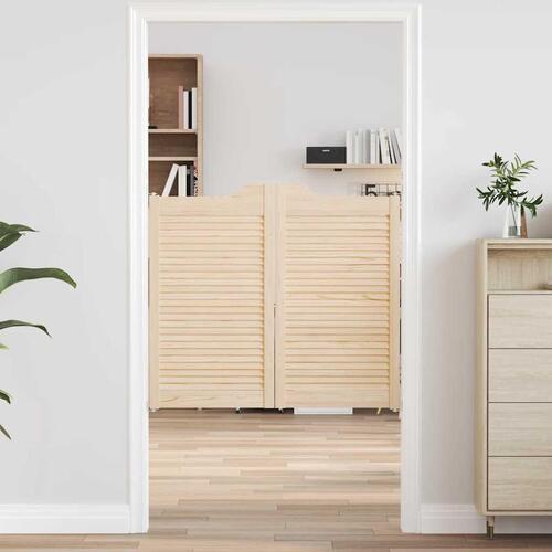 Svingdøre 2-par 90x100 cm lameldesign massivt fyrretræ