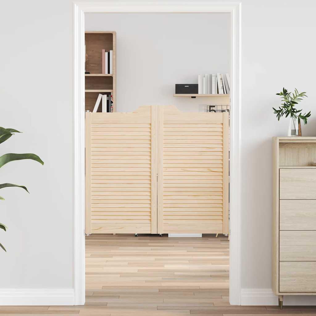 Svingdøre 2-par 90x100 cm lameldesign massivt fyrretræ