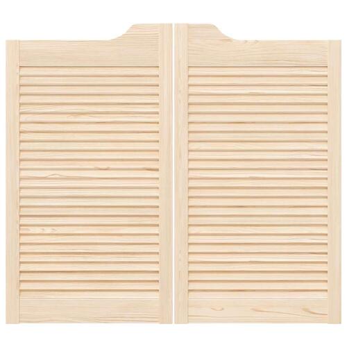 Svingdøre 2-par 90x100 cm lameldesign massivt fyrretræ
