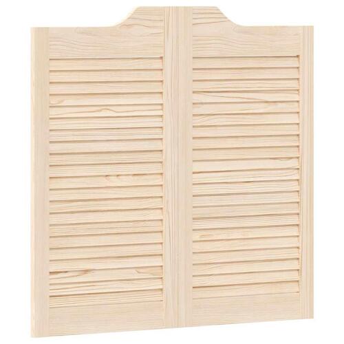 Svingdøre 2-par 80x80 cm lameldesign massivt fyrretræ