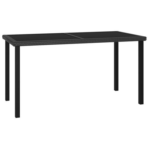 Havebord 140x70x73 cm polyrattan sort