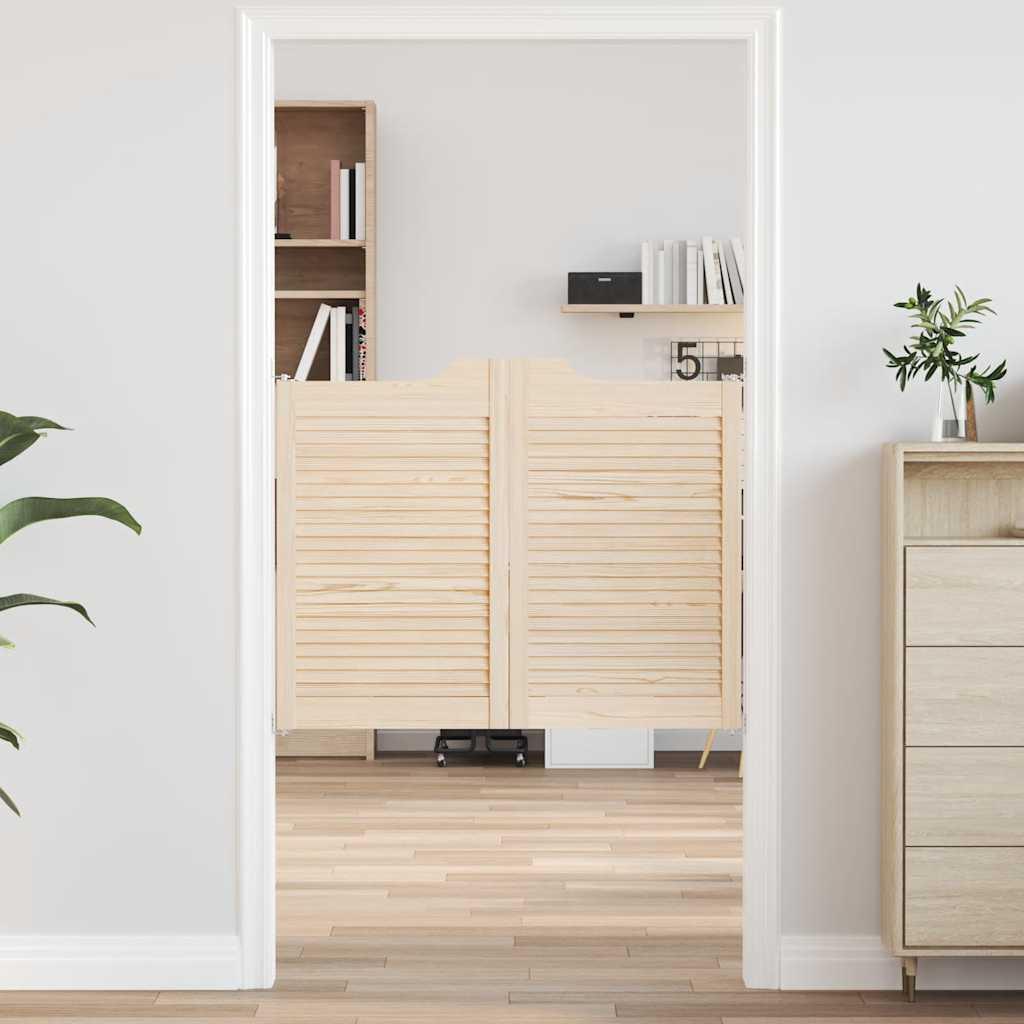 Svingdøre 2-par 80x100 cm lameldesign massivt fyrretræ