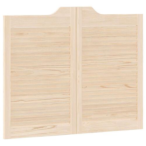 Svingdøre 2-par 80x100 cm lameldesign massivt fyrretræ