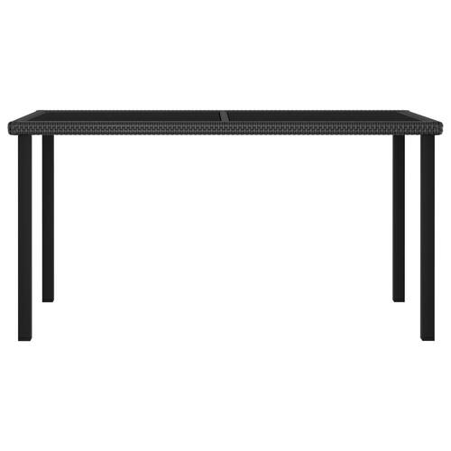 Havebord 140x70x73 cm polyrattan sort