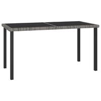 Havebord 140x70x73 cm polyrattan grå