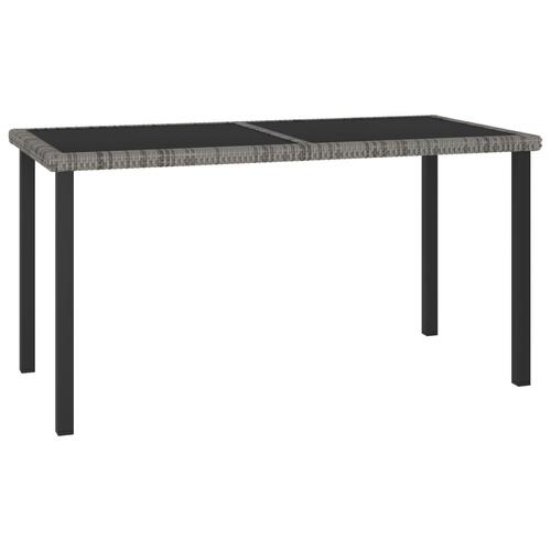 Havebord 140x70x73 cm polyrattan grå