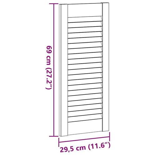 Skabslåger 4 stk. 69x29,5 cm lameldesign hvid