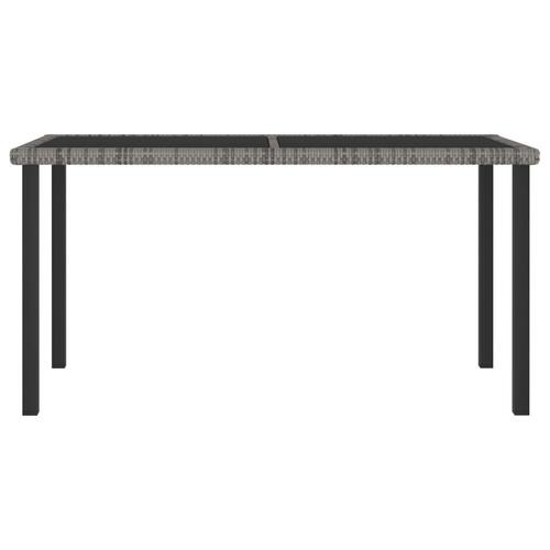 Havebord 140x70x73 cm polyrattan grå