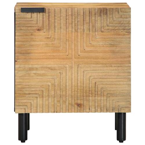 Sengeborde 2 stk. 40x33x46 cm massivt mangotræ brun