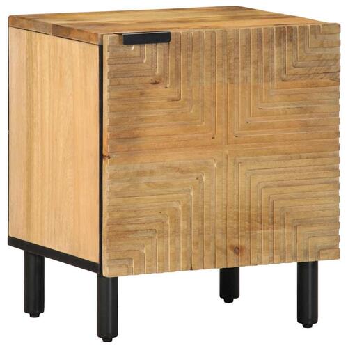 Sengeborde 2 stk. 40x33x46 cm massivt mangotræ brun