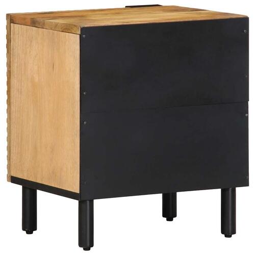 Sengeborde 2 stk. 40x33x46 cm massivt mangotræ brun