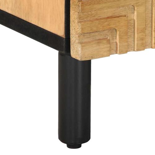Sengeborde 2 stk. 40x33x46 cm massivt mangotræ brun