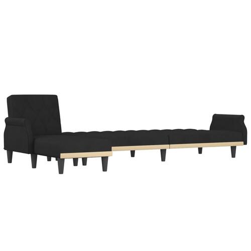 Sovesofa med chaiselong 271x140x70 cm velour sort