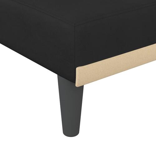 Sovesofa med chaiselong 271x140x70 cm velour sort