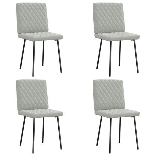 Spisebordsstole 4 stk. velour lysegrå