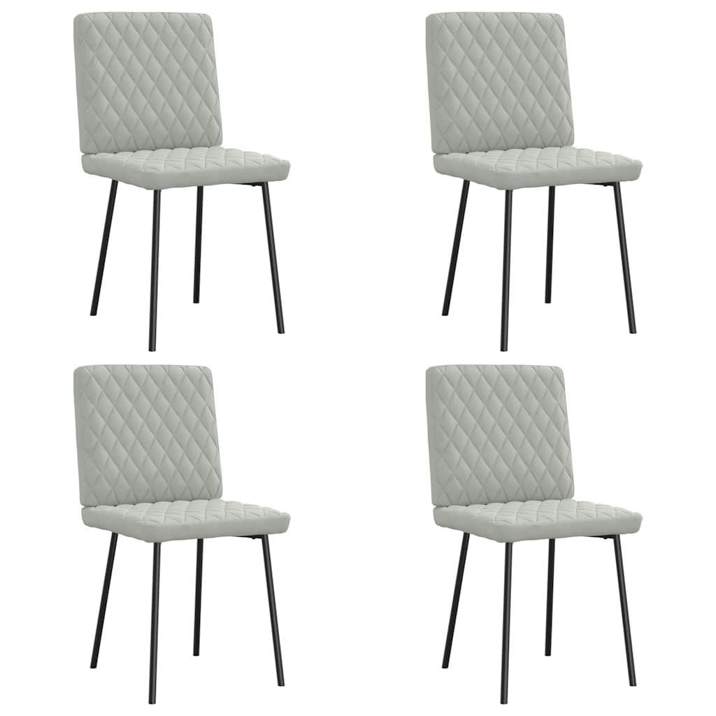 Spisebordsstole 4 stk. velour lysegrå