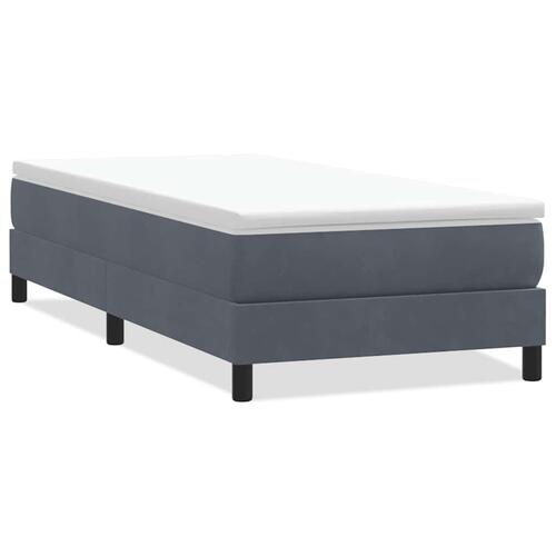 Kontinentalseng uden madras 80x210 cm fløjl mørkegrå