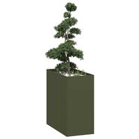 Plantekasse 40x80x80 cm stål olivengrøn