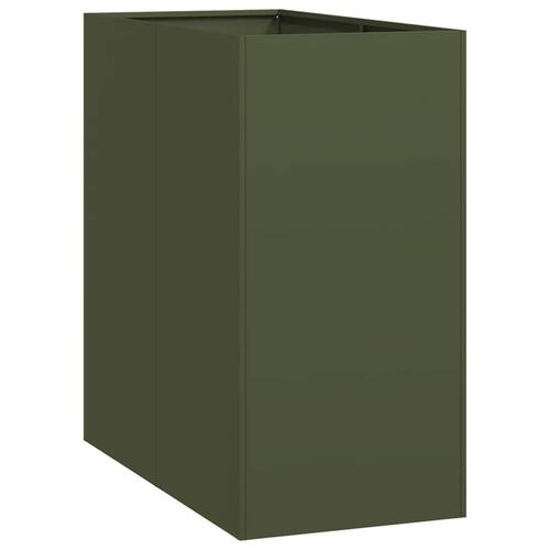 Plantekasse 40x80x80 cm stål olivengrøn