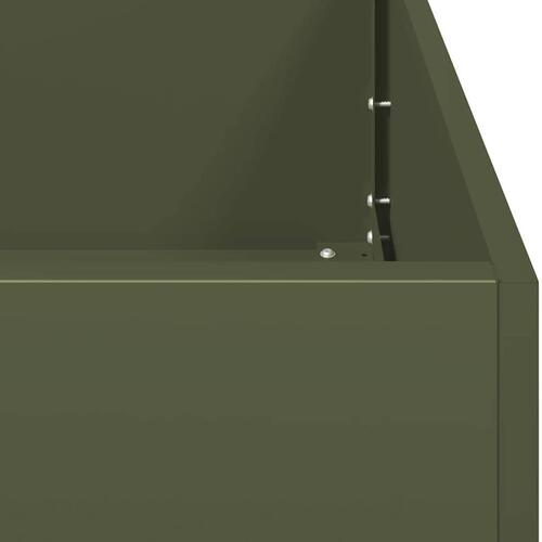 Plantekasse 40x80x80 cm stål olivengrøn