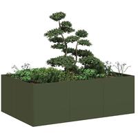 Plantekasse 120x80x40 cm stål olivengrøn