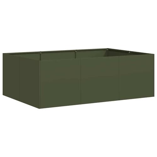 Plantekasse 120x80x40 cm stål olivengrøn