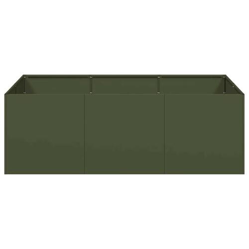 Plantekasse 120x80x40 cm stål olivengrøn