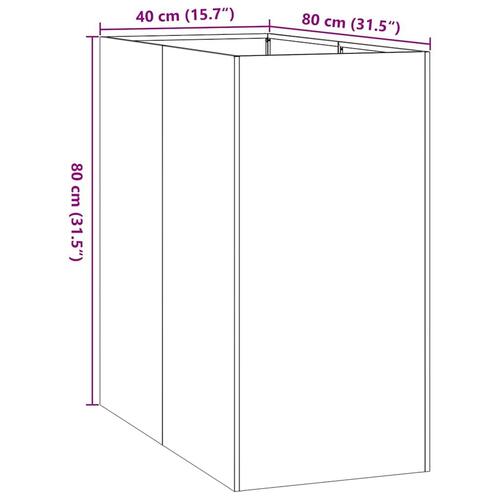 Plantekasse 40x80x80 cm stål hvid