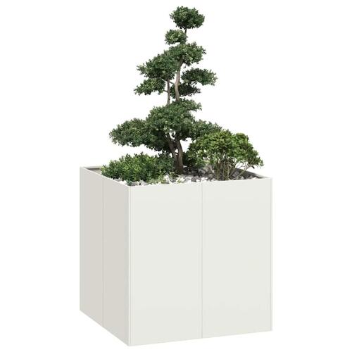 Plantekasse 80x80x80 cm stål hvid