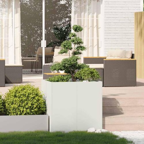 Plantekasse 80x80x80 cm stål hvid