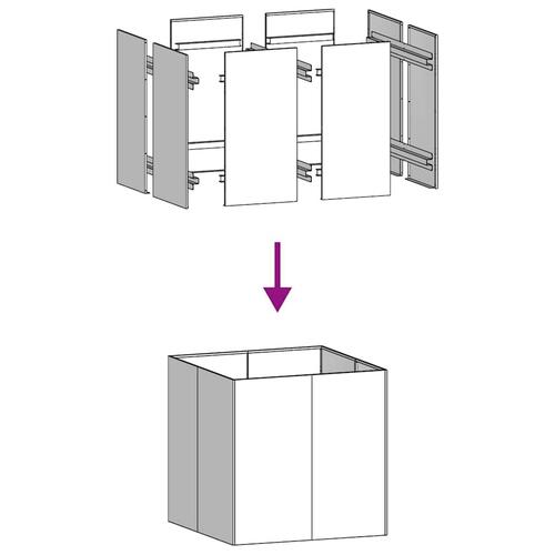Plantekasse 80x80x80 cm stål hvid