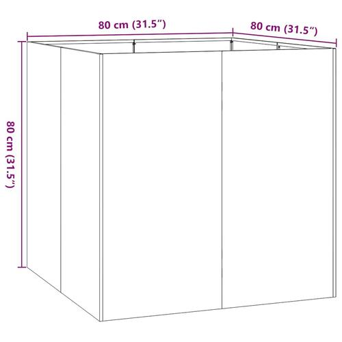 Plantekasse 80x80x80 cm stål hvid