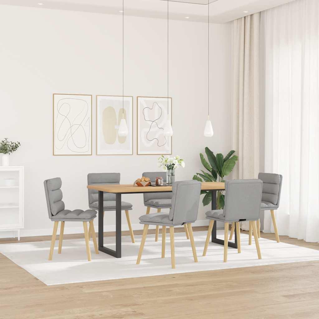 Spisebordsstole 6 stk. stof sky grå