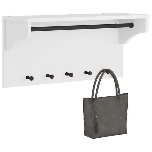 Væghængt knagerække SANDNES 87x30x42 cm massivt fyrretræ hvid